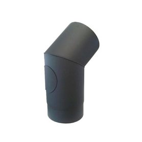 Kouřovod koleno s otvorem průměr 150/45°/1,5 mm černé