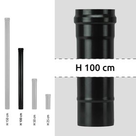 Trubka kouřovod peletová kamna průměr 80-1000 mm černý matný smalt
