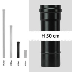 Trubka kouřovodu na peletová kamna průměr 80-500 mm černý matný smalt
