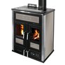 Kamna na dřevo a pelety Klover BI-FIRE MID steel s výměníkem Silver
