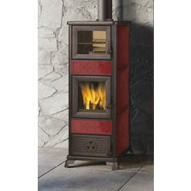 Krbová litinová kamna s píckou EK63 DECOR C forno bordó