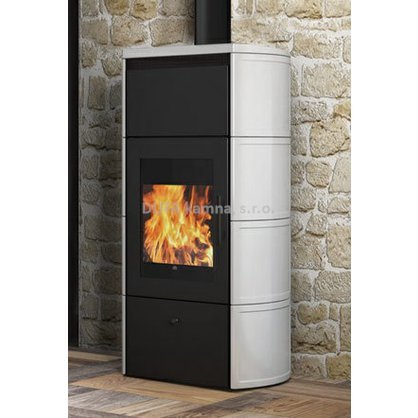 Kachlová krbová kamna s výměníkem FLAMMA CS bílá kachle
