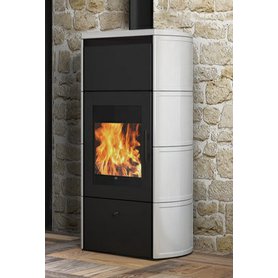 Kachlová krbová kamna s výměníkem FLAMMA CS bílá kachle