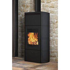 Kachlová krbová kamna s výměníkem FLAMMA CS šedá