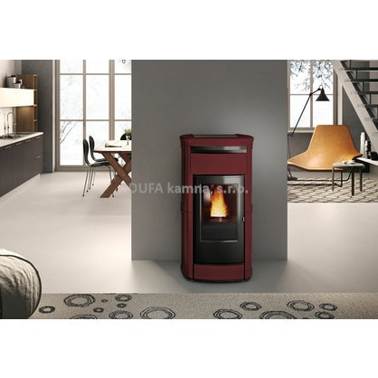 Kachlová kamna s výměníkem Edilkamin KIRA H 18/16 kW červená