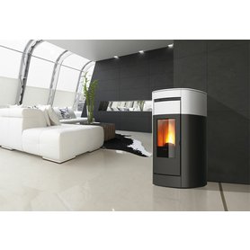 Peletová kamna s rozvodem vzduchu EK VYDA EVO 4-14 kW kachle bílá The Mind WiFi