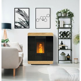 Tenká kamna na pelety Klover DIVA AIR WOOD GAS hermetická + WiFi