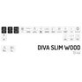 Tenká kamna s výměníkem na pelety Klover DIVA SLIM WOOD 19/16 kW