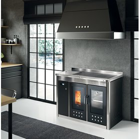 Moderní sporák s výměníkem na pelety Klover SMART 120 nerez