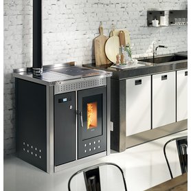Sporák s výměníkem na pelety SMART 80 inox nerez