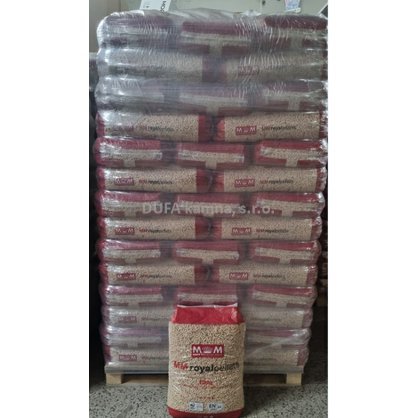 Dřevní pelety Royal ENplus ENplus A1 paleta 1050 kg