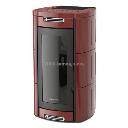 Kachlová kamna s výměníkem na pelety MD ALADINO ALL STYLE červená
