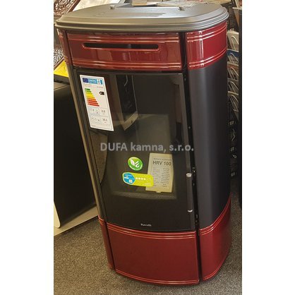 Kamna s výměníkem a zásobníkem Ravelli HRV 120 GLOBE 14/12 kW červená