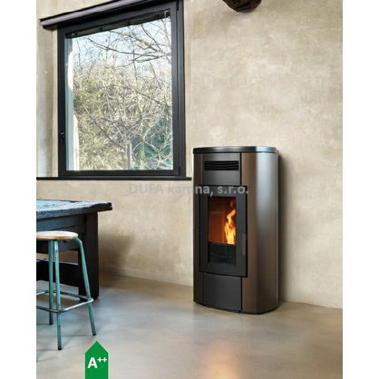 Kamna s výměníkem a zásobníkem Ravelli HRV 200 plech steel bronzo