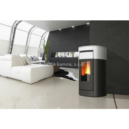 Peletová kamna s výměníkem VYDA H 18/16 kW bílá