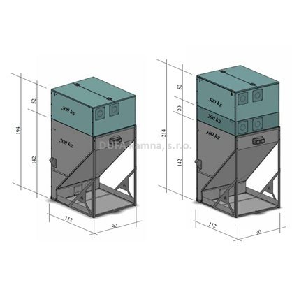 KIT 300 kg přeměna zásobníku z 500 kg na 800 kg pelety Edilkamin kotel