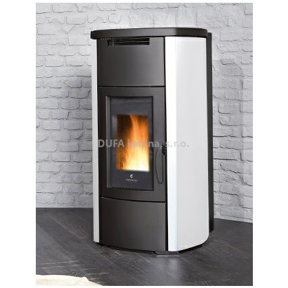 Kachlová kamna s výměníkem Ravelli HRV 160 TOUCH STEEL bílá